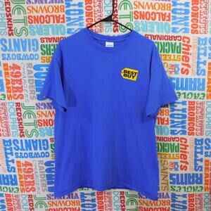Best Buy Old Logo T Shirt Size L Double Sided Employee Wear Cell Phone Bill